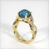 6.99 Ct. Greyish Blue Sapphire Ring, 18K Yellow Gold 2